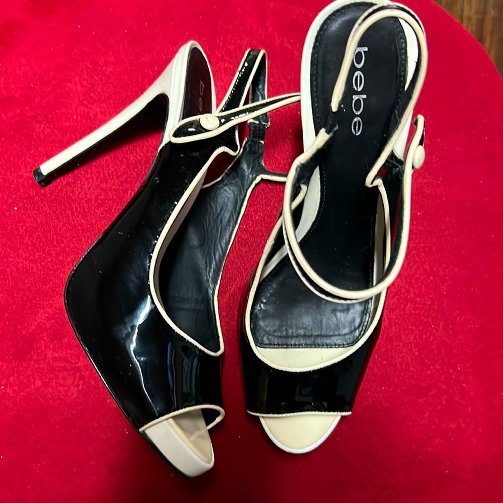bebe peep toe heels